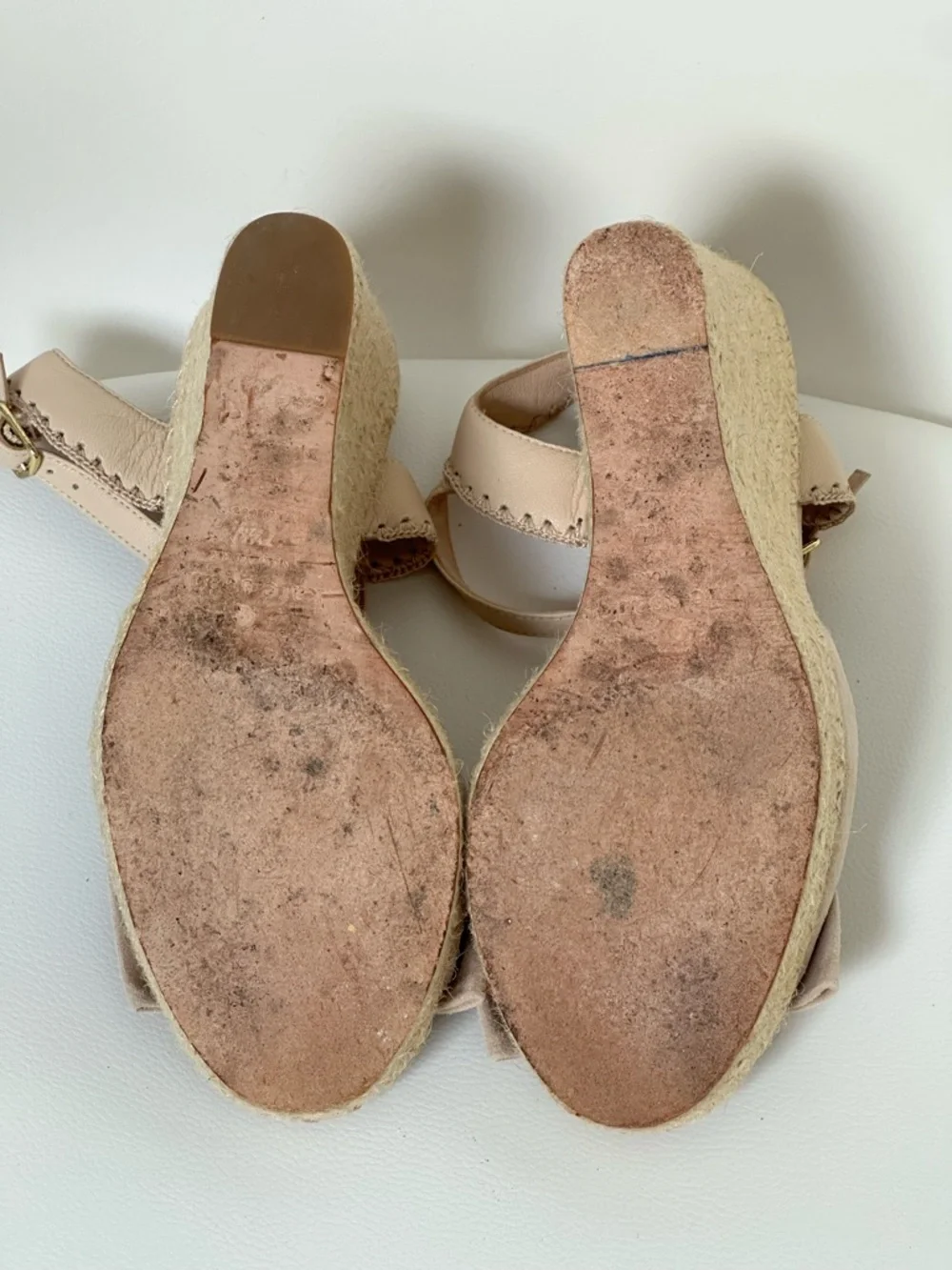 Kate Spade Women’s Beige Suede Knotted Bow Espadrille Wedge Sandals Size 7.5 M - Picture 15 of 16